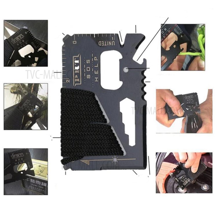 AGCY-49 Multi-function Outdoor Survival Firestone Compass Flashlight Knife Emergency Blanket Fishing Tool Kit-4