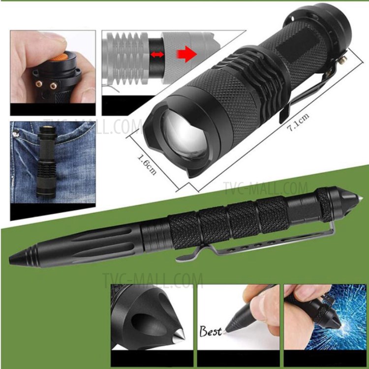 AGCY-51 Survival Equipment Set First Aid Supplies for SOS Emergency Tactical Hiking Hunting - Black-10
