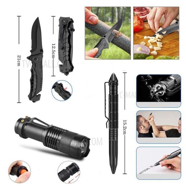 AGCY-45 Outdoor Survival Kit Camping Emergency Equipment Multi Tool Set - Style 1/Camouflage Green-2