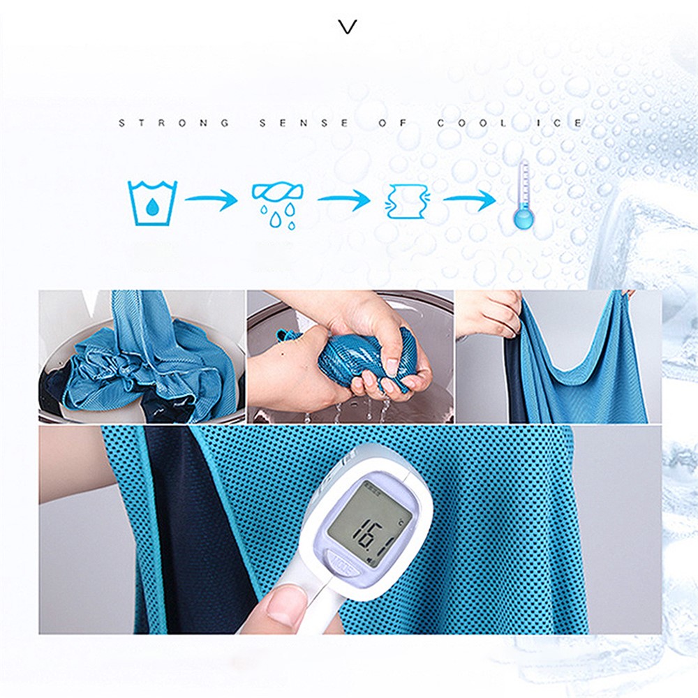 PICTET.FINO RH20 Quick Drying Cool Towel Outdoor Sports Fitness Sweat Absorbing Cooling Towel - Blue-7