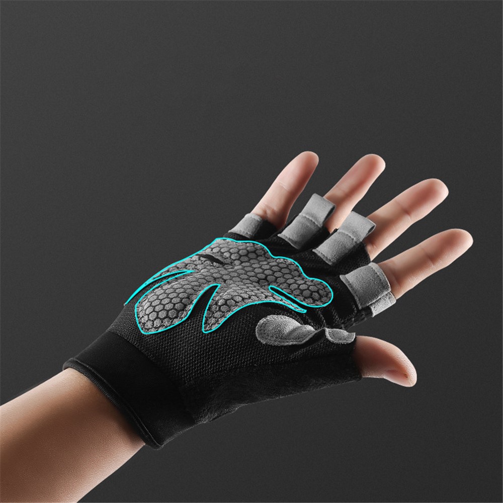KYNCILOR A0042 One Pair Fitness Gloves Weightlifting Breathable Non-Slip Silicone Half Finger Bicycle Riding Gloves Cycling Accessories for Men and Women - Pink//S-3