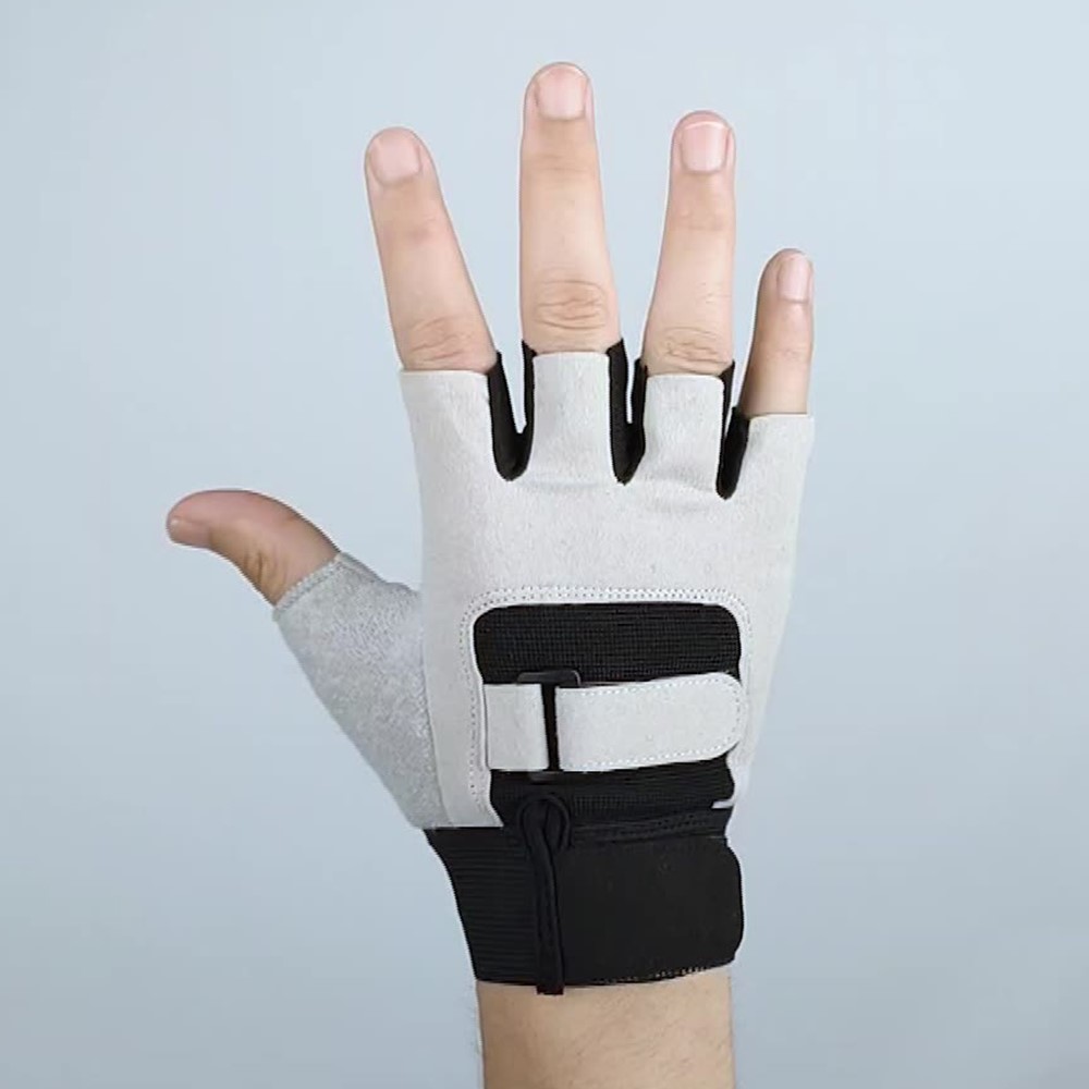 KYNCILOR A0068 Outdoor Cycling Breathable Half Finger Gloves Shock Absorption Non-slip Bike Mittens - Grey/M-4