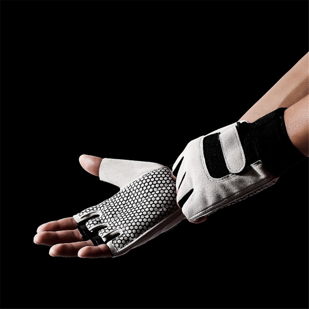 KYNCILOR A0068 Outdoor Cycling Breathable Half Finger Gloves Shock Absorption Non-slip Bike Mittens - Grey/M-6