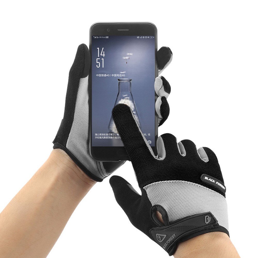 KYNCILOR A0056 One Pair Cycling Gloves Biking Gloves for Men Women Outdoor Full Finger Workout Gloves Sensitive Touch Screen Function Hiking Camping Gloves - Black//M-2