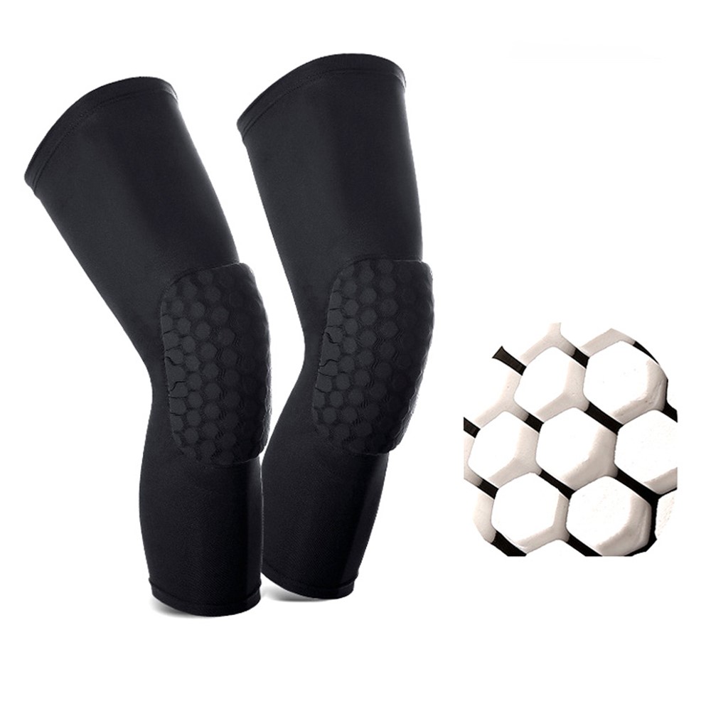 KYNCILOR AB060 1/Pc Crashproof Honeycomb Knee Support Brace Knee Compression Sleeve for Running Riding Basketball Breathable Knee Protector Pad - Black/XL-6