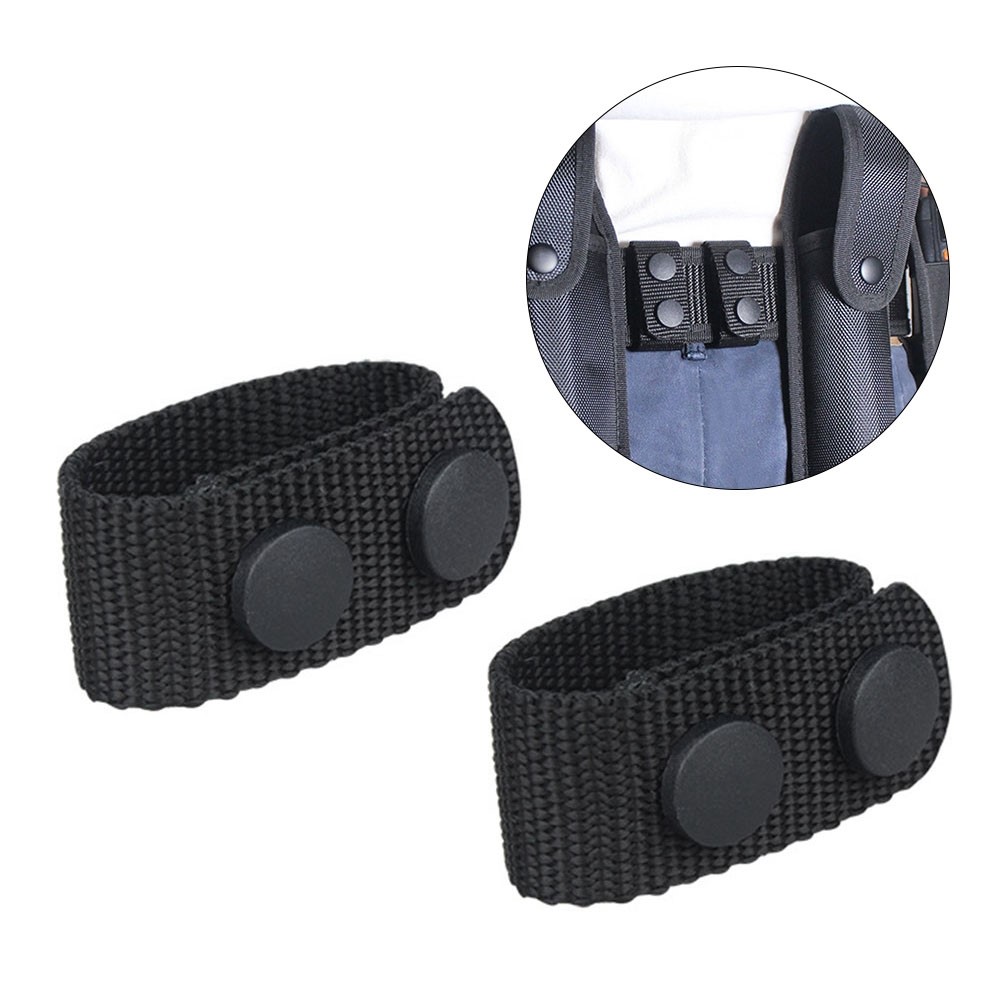 H-142 2Pcs Nylon Belt Keeper Outdoor Tactical Waist Belt Loop Buckle Band with Two Snap Buttons-1