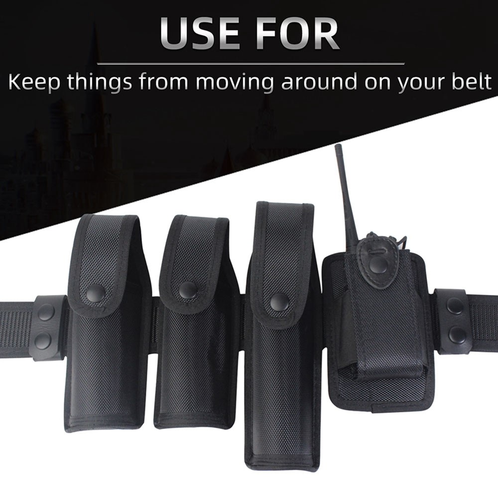 H-141 2Pcs Cowhide Leather Waist Belt Keeper Outdoor Tactical Belt Loop Buckle Band with Two Snap Buttons-5