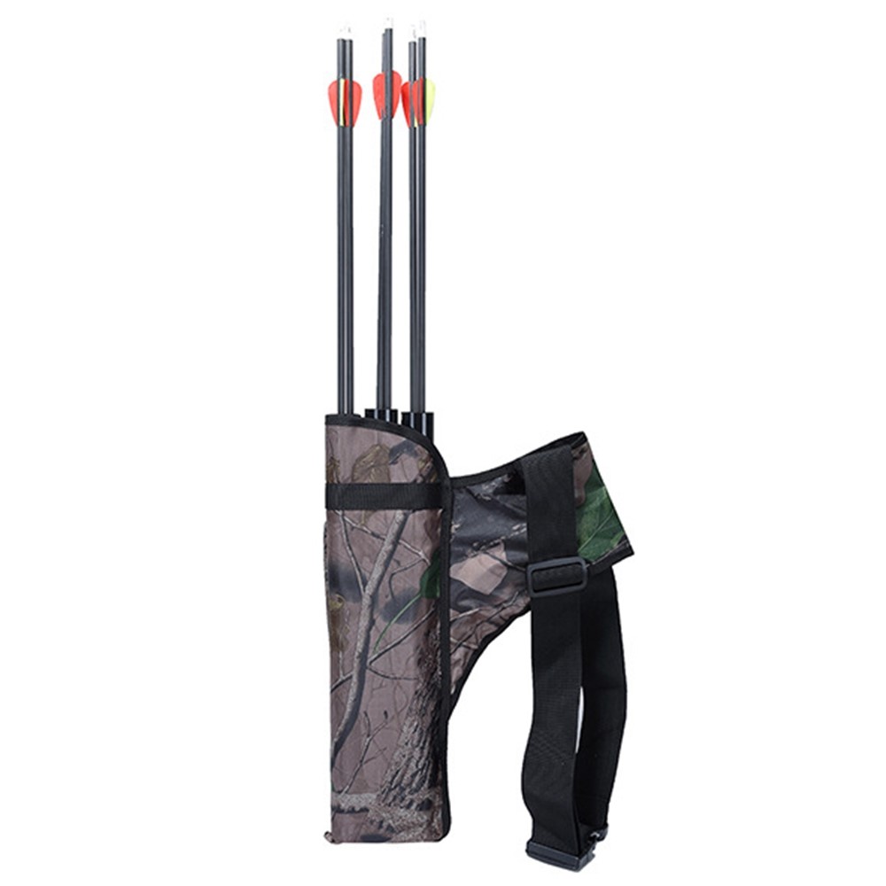 LUCKSTONE Three Tube Arrow Carry Bag Oxford Cloth Archery Training Adjustable Waist Pack - Camouflage-3