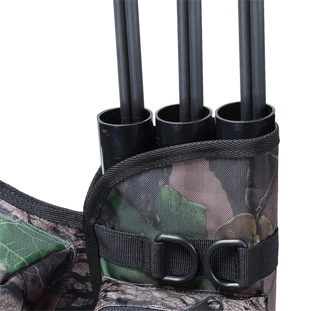 LUCKSTONE Three Tube Arrow Carry Bag Oxford Cloth Archery Training Adjustable Waist Pack - Camouflage-5