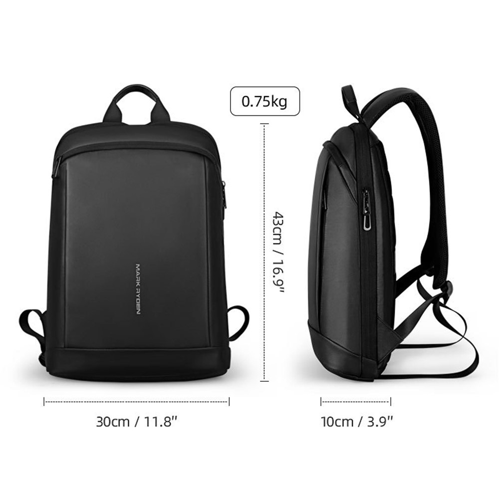 MARK RYDEN MR9813 Stylish Men Oxford Cloth Waterproof Backpack 15.6-inch Laptop Carrying Bag Travel Casual Daypack-10