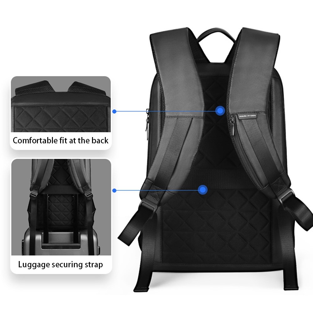 MARK RYDEN MR9813 Stylish Men Oxford Cloth Waterproof Backpack 15.6-inch Laptop Carrying Bag Travel Casual Daypack-3