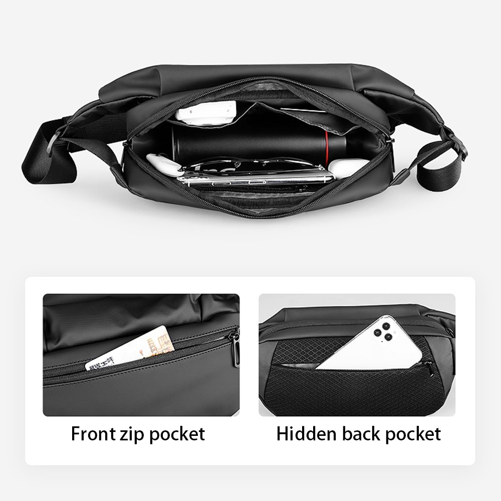 MARK RYDEN MR8331 Stylish Casual Men Oxford Cloth Chest Bag Single Shoulder Crossbody Bag - Black-3