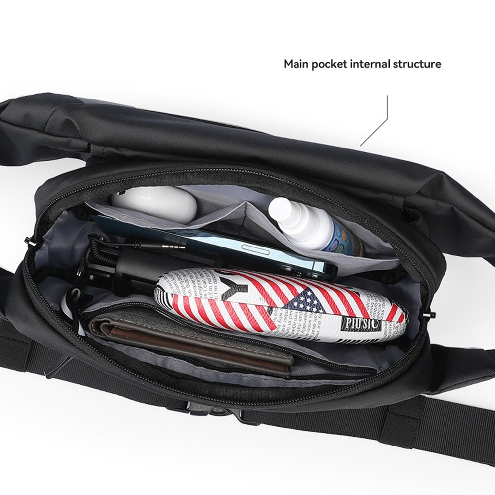 MARK RYDEN MR-7786SJ Stylish Men Oxford Cloth Chest Bag Student Sport Casual Crossbody Bag - Black-4