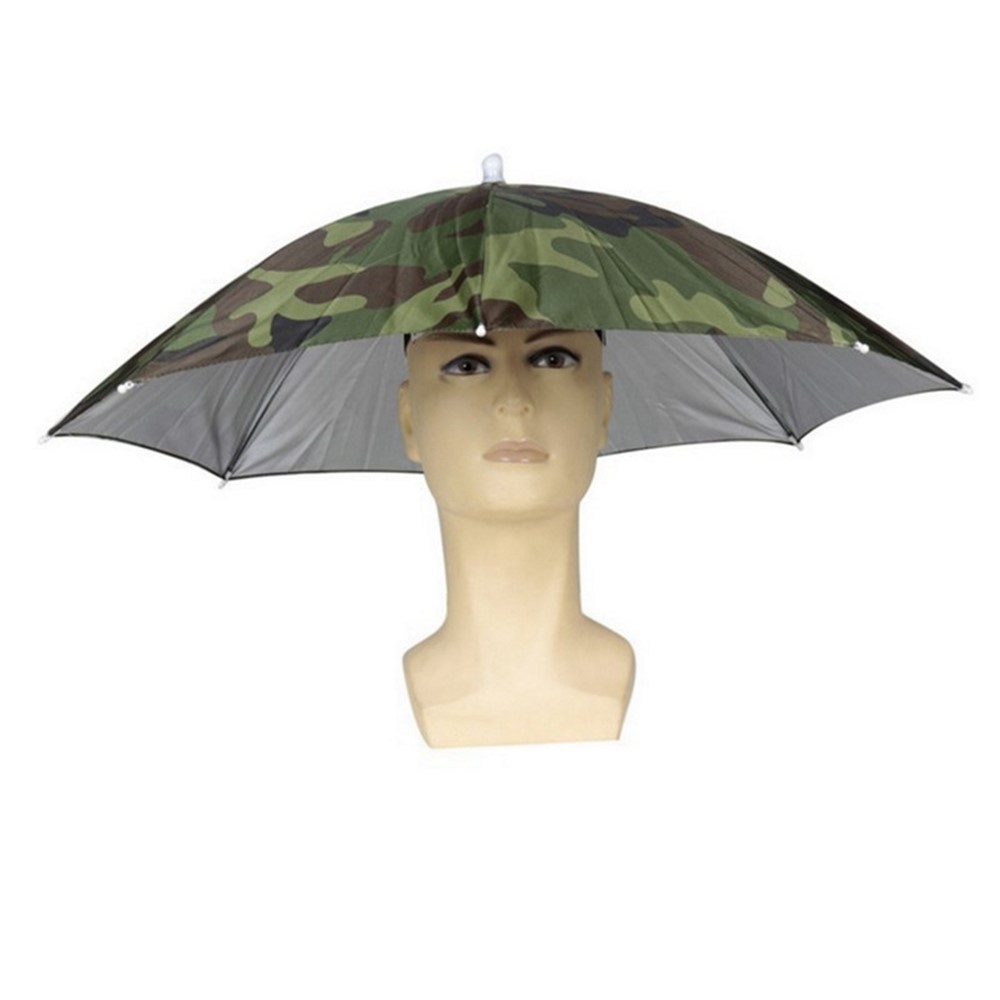 Outdoor Fishing Cap Portable Sunshade Head Umbrella Rain Hat with Adjustable Headband-3