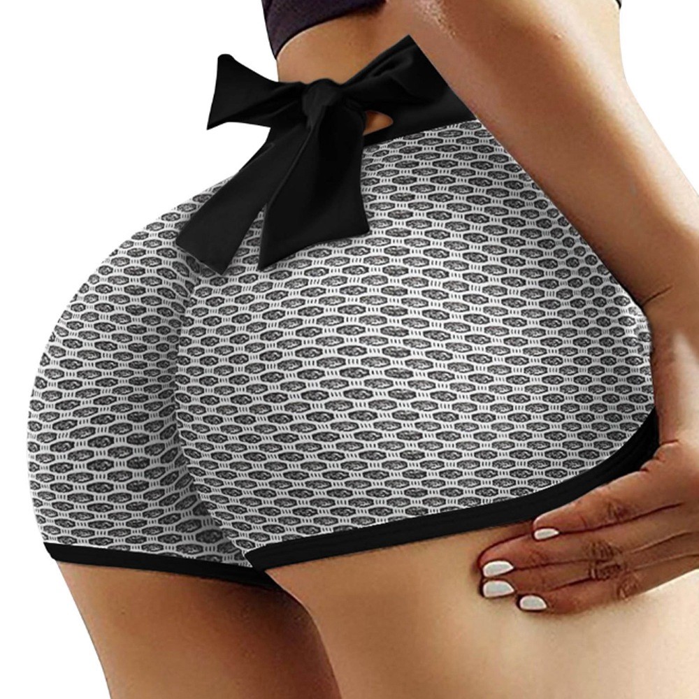 Women's Sexy Yoga Short Tummy Control Shorts Breathable Fitness Exercise Athletic Leggings - S-3