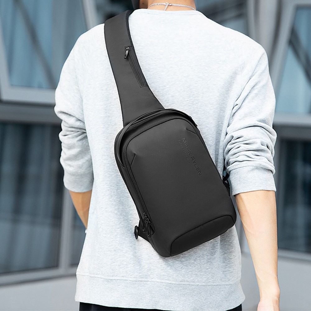 MARK RYDEN MR7918 Men Anti-splash Chest Bag 7.9inch Tablet Holder Crossbody Bag with Dual Charging Ports-7