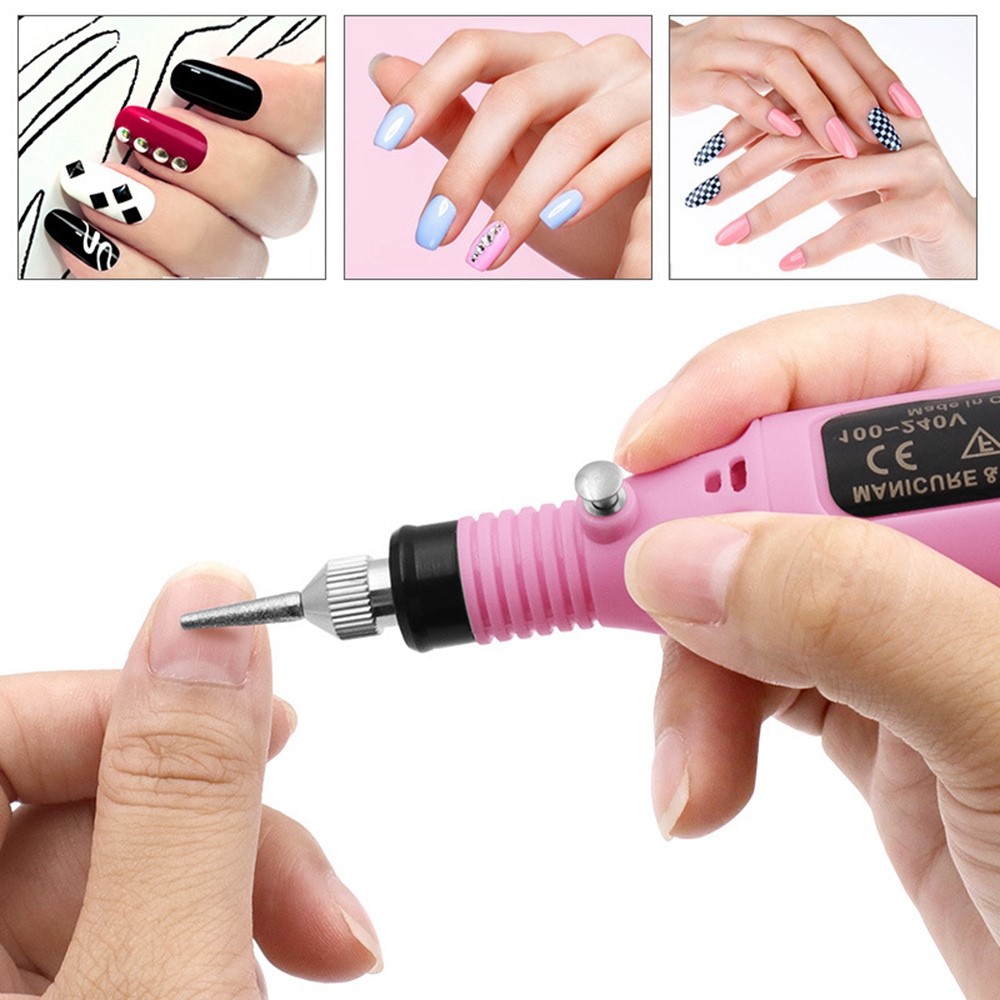 Electric Nail File Set USB Rechargeable Electric Nail File Hand Foot Care Tool for Nail Grind Trim Polish - Green-5