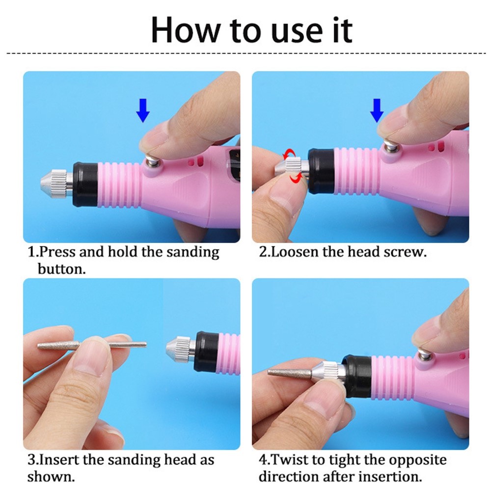 Electric Nail File Set USB Rechargeable Electric Nail File Hand Foot Care Tool for Nail Grind Trim Polish - Green-6
