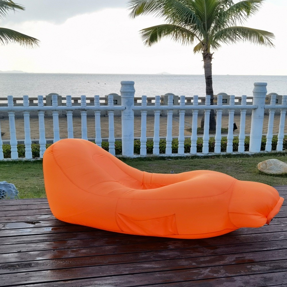 CT11 Outdoor Camping Air Sofa Beach Break 140 Degree Lazy Bed Inflatable Sofa - Orange-3