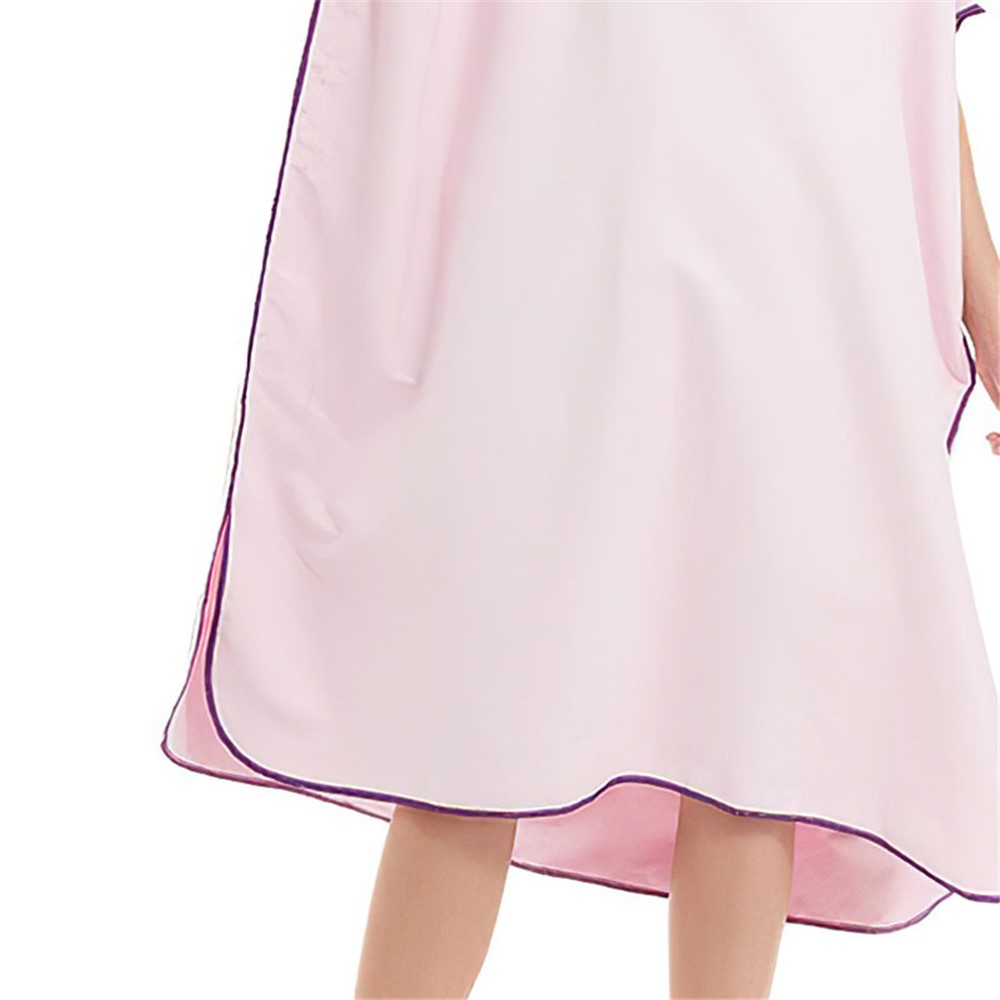 Adult Swim Surf Poncho Towel Quick-Dry Robe Hood Beach Blanket Bath Towel - Pink-4