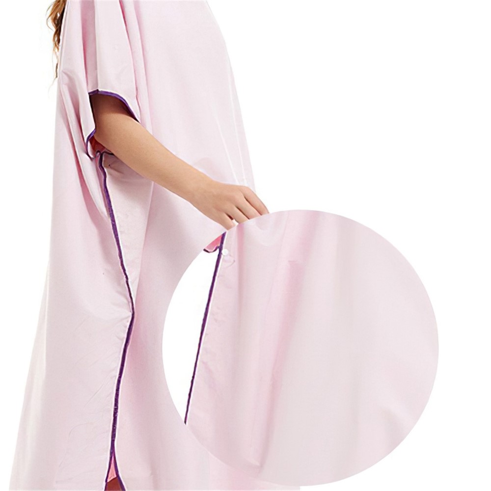 Adult Swim Surf Poncho Towel Quick-Dry Robe Hood Beach Blanket Bath Towel - Pink-5