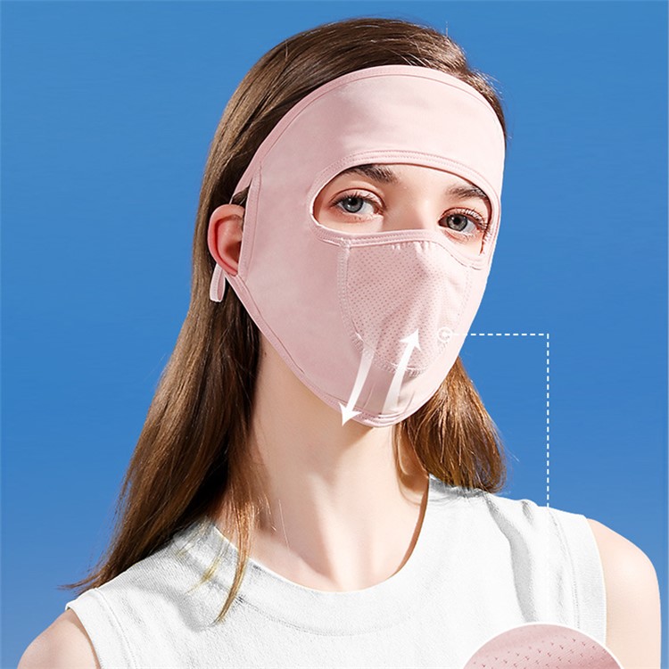 XTJ76 Women Summer a Prueba de Sol a Prueba de Sol al Aire Libre Refrescante Transpirable Anti-uv Colgante de la Cara de Seda Con Oreja Colgante de Seda - Gris-4