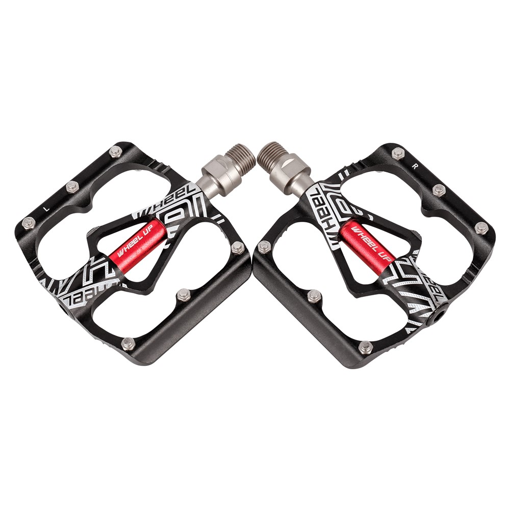 WHEEL UP 610 Non-slip MTB Bike Pedals Aluminum Alloy Bicycle Pedals Cycling Sealed Bearing Pedals - Black-11