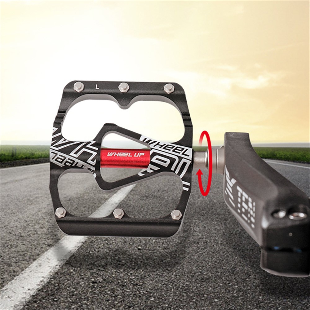 WHEEL UP 610 Non-slip MTB Bike Pedals Aluminum Alloy Bicycle Pedals Cycling Sealed Bearing Pedals - Black-2