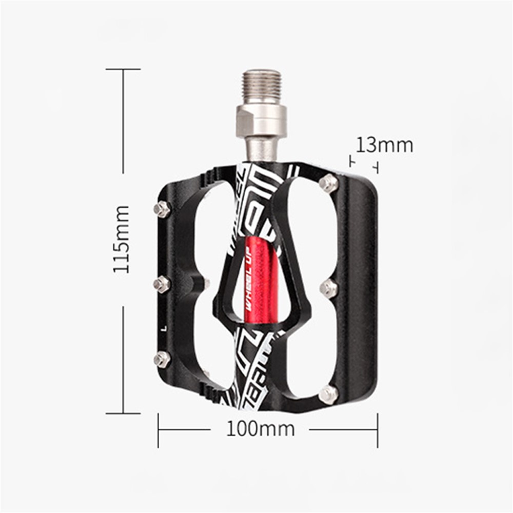 WHEEL UP 610 Non-slip MTB Bike Pedals Aluminum Alloy Bicycle Pedals Cycling Sealed Bearing Pedals - Black-4