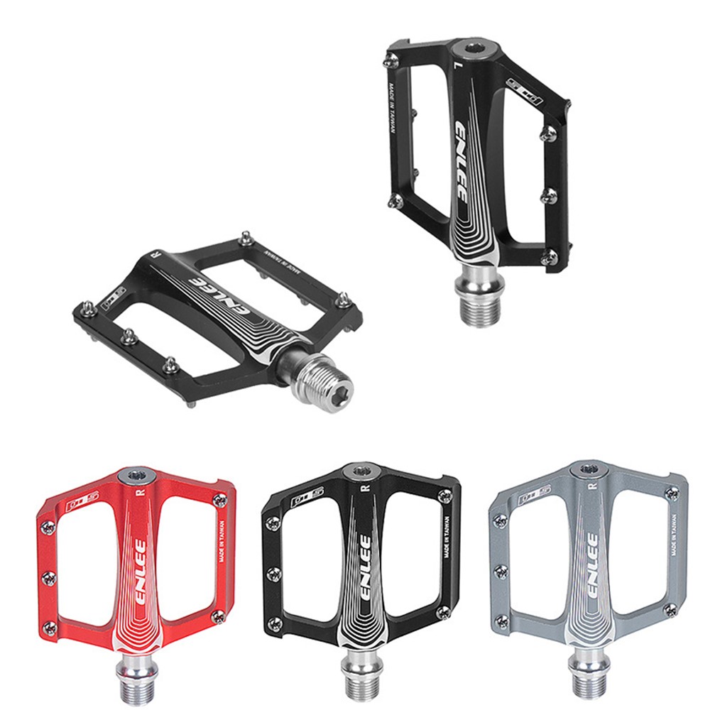 ENLEE N16 Aluminum Alloy Wide Face Bearing Pedals Lightweight Bicycle Pedal Folding Bike Accessories - Red-10