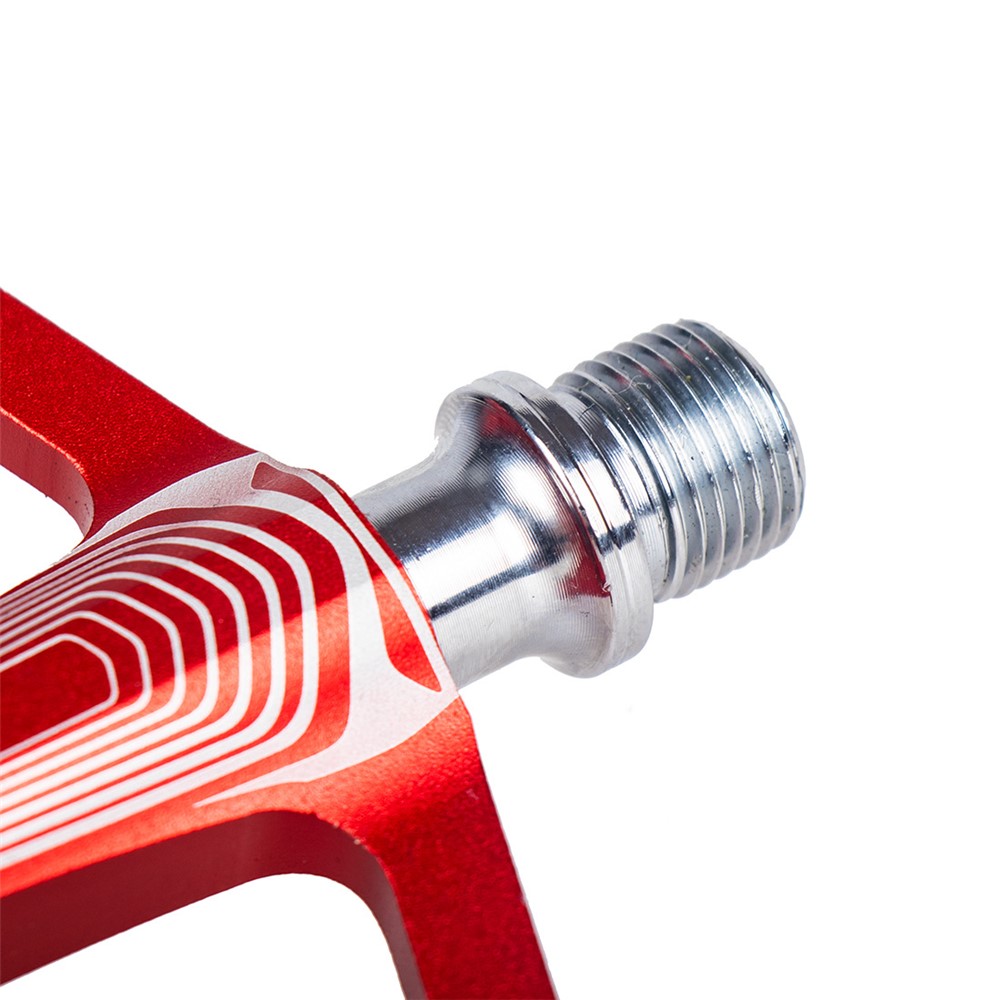 ENLEE N16 Aluminum Alloy Wide Face Bearing Pedals Lightweight Bicycle Pedal Folding Bike Accessories - Red-6
