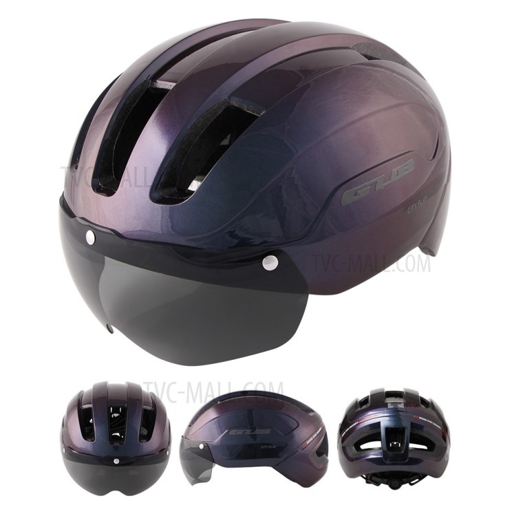 Gub City Play Casco De Ciclismo Ultralight Bike Helmet Road Road MTB Cascos Con Gafas Magnéticas - Púrpura-1