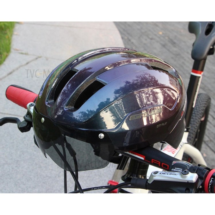 Gub City Play Casco De Ciclismo Ultralight Bike Helmet Road Road MTB Cascos Con Gafas Magnéticas - Púrpura-2