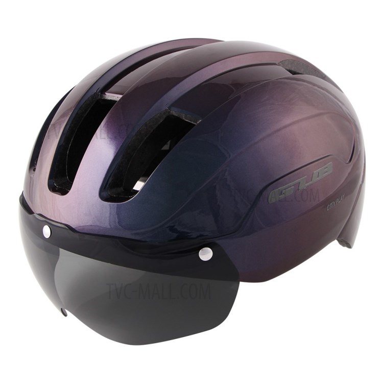 Gub City Play Casco De Ciclismo Ultralight Bike Helmet Road Road MTB Cascos Con Gafas Magnéticas - Púrpura-3