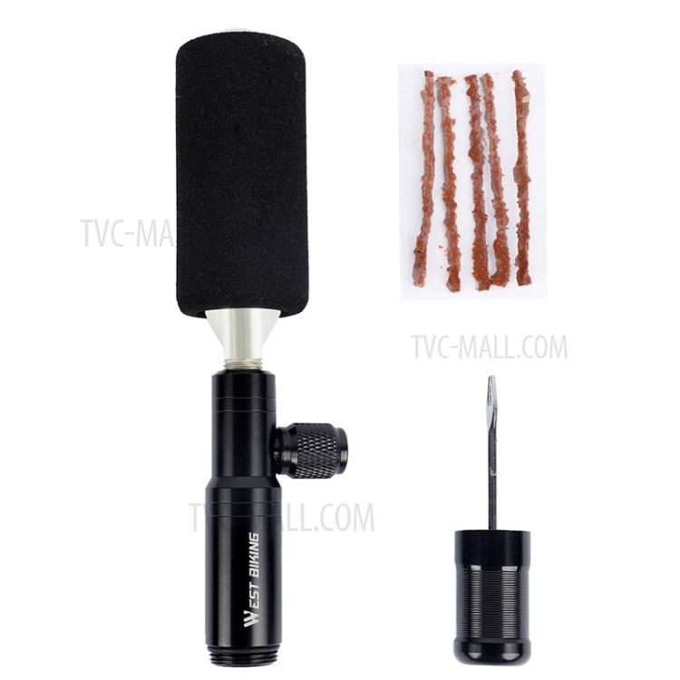 WEST BIKING CO2 2 in 1 Bike Air Inflator Tire Repair Tool with 5 Strips-4