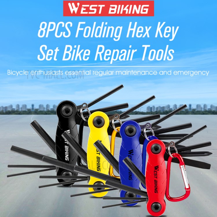 WEST BIKING 8-in-1 Bicycle Repair Tools Kit S2 Steel Hex Spoke Cycling Screwdriver Riding Equipment - Black-3