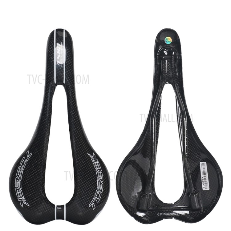TOSEEK Full Carbon Fiber Bicycle MTB Road Bike Saddles (White Mark)-7