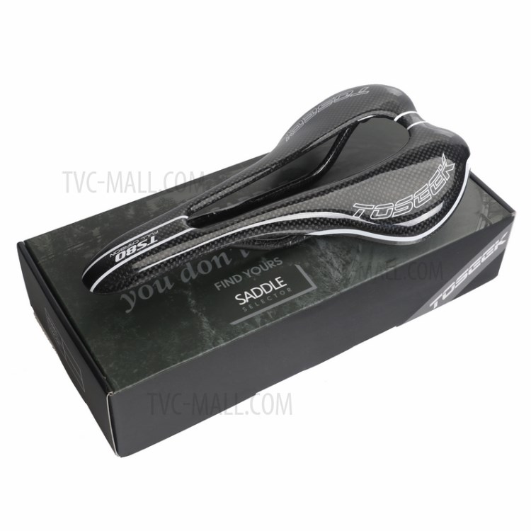 TOSEEK Full Carbon Fiber Bicycle MTB Road Bike Saddles (White Mark)-9