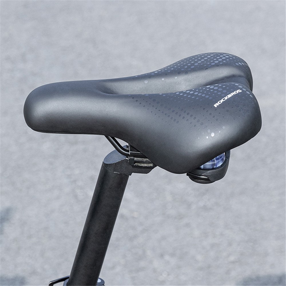 ROCKBROS 38218916001 Waterproof PU Leather Bicycle Cushion Shock-absorption MTB Bike Saddle Seat with Tail Light-16