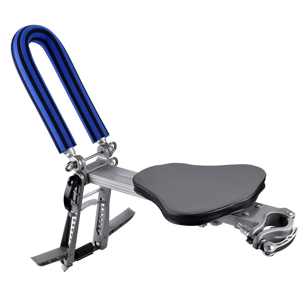 YSANAM Bicycle Seats Fast-Moving Front-Mounted Adjustable Safety Seat with Foam Handle / Folding Pedals for Kids Support 55-60Kg Loading-1