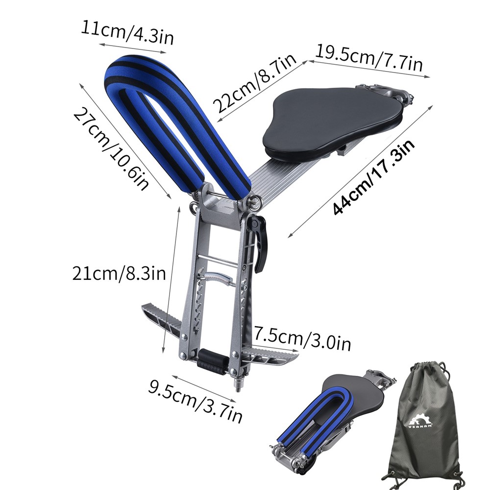 YSANAM Bicycle Seats Fast-Moving Front-Mounted Adjustable Safety Seat with Foam Handle / Folding Pedals for Kids Support 55-60Kg Loading-11