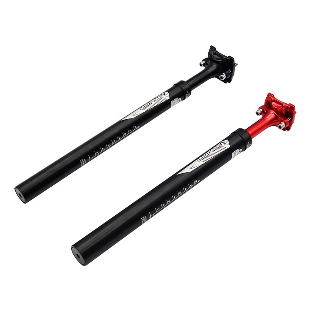 LUNJE XT-P003 Bike Suspension Seatpost Shock Absorber Damping Aluminum Alloy MTB Road Bicycle Seat Post - Red/27.2*400mm-7