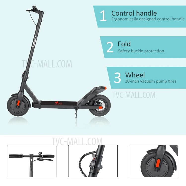 NIUBILITY N2 Electric Scooter 25KM/H 27-32KM Mileage 36V 10AH Battery Capacity with LED Front Light Support 120kg Load-4
