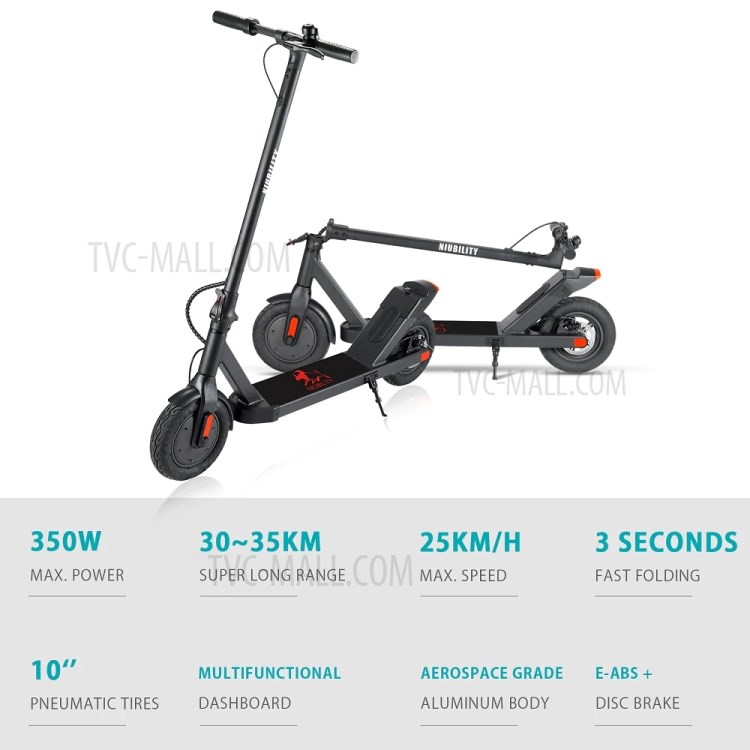 NIUBILITY N2 Electric Scooter 25KM/H 27-32KM Mileage 36V 10AH Battery Capacity with LED Front Light Support 120kg Load-5