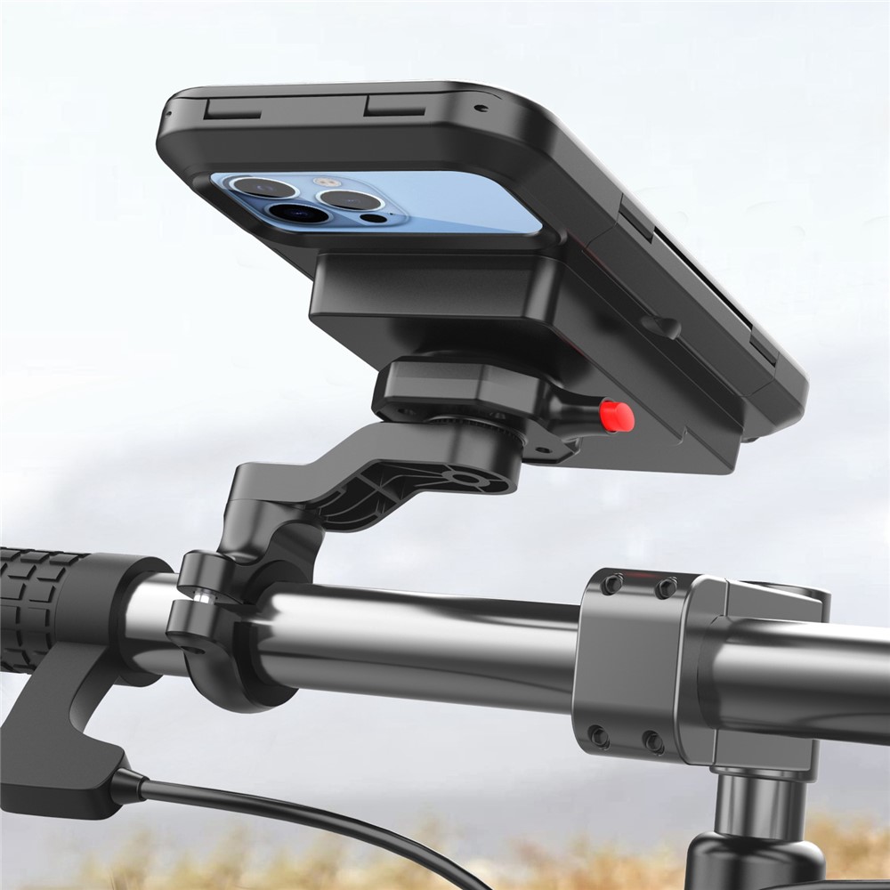 WH-69B 15W Wireless Power Bank Bike Phone Holder 5000mAh Portable Charger Bicycle Phone Bracket for Motorbike E-Bike Waterproof Phone Holder-5