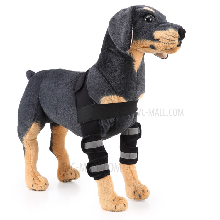 Dog Kneepad Tools Canine Leg Hock Joint Wrap Protection Brace, Size M - Black-2