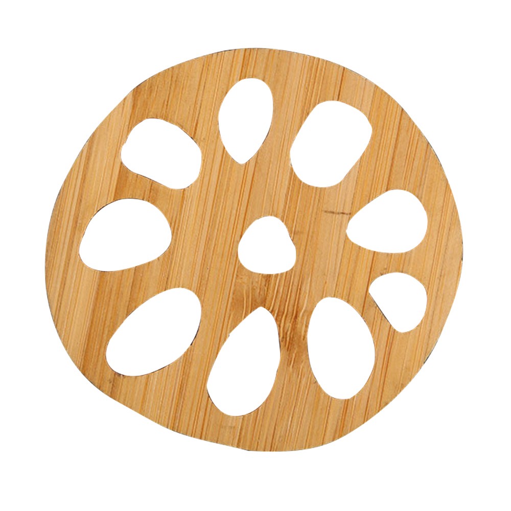 Bamboo Drink Coasters Pad Heat Insulation Table Mat Tea Coffee Mug Placemat Home Decoration - Lotus Root-1
