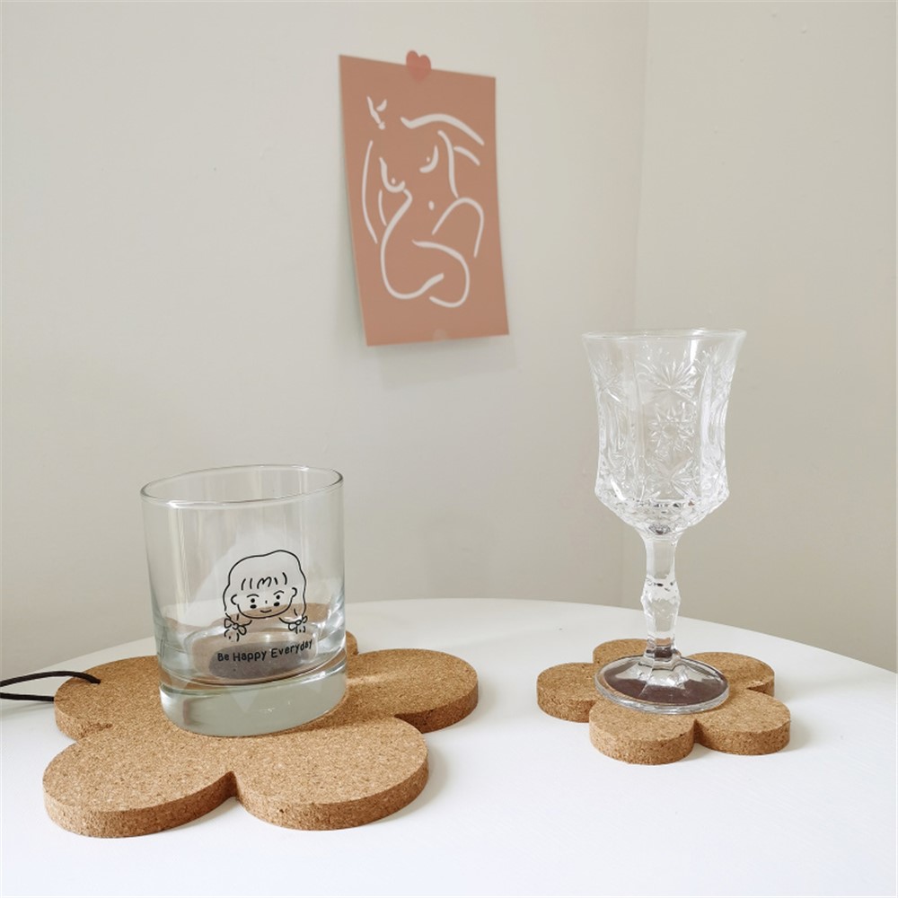GRD001 10cm Small Flower Design Placemat Heat Insulation Cork Table Pad Kitchen Gadget-3