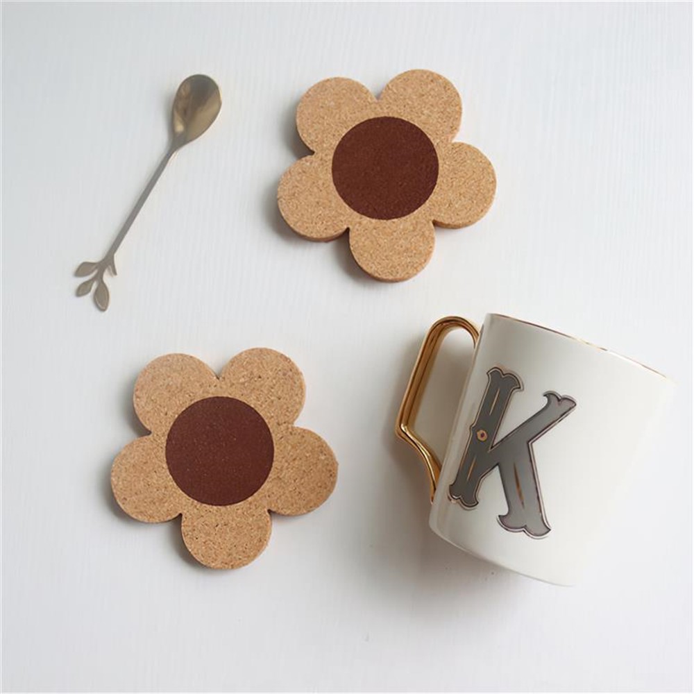 GRD001 10cm Small Flower Design Placemat Heat Insulation Cork Table Pad Kitchen Gadget-6