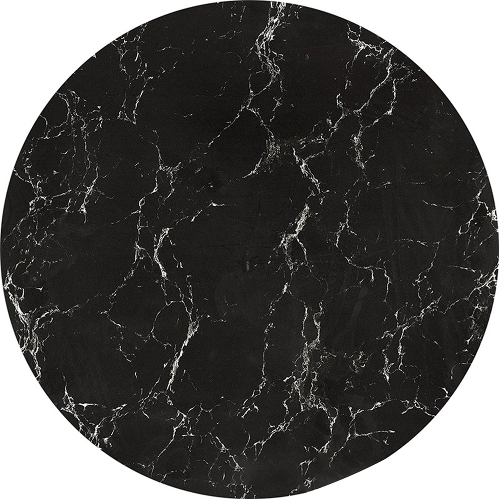 Marble Grain Cup Coaster Nordic Insulated Absorbent Round Ceramic Coffee Mug Placemat - Black-1